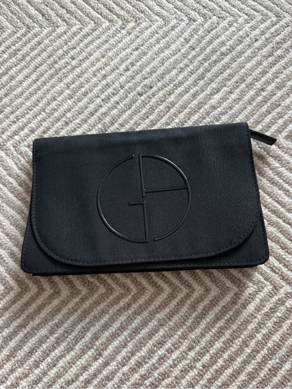 Giorgio Armani Black Logo Clutch Zip Pouch